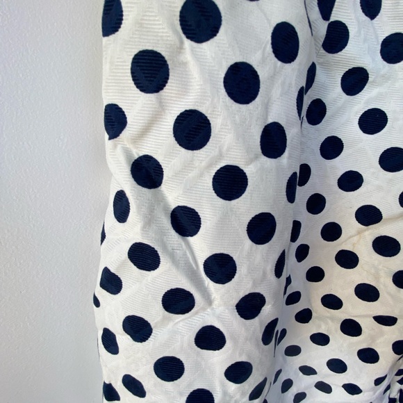 Teri Jon by Rickie Freeman Blue White Polka Dot Dress Size 16 - Picture 4 of 10